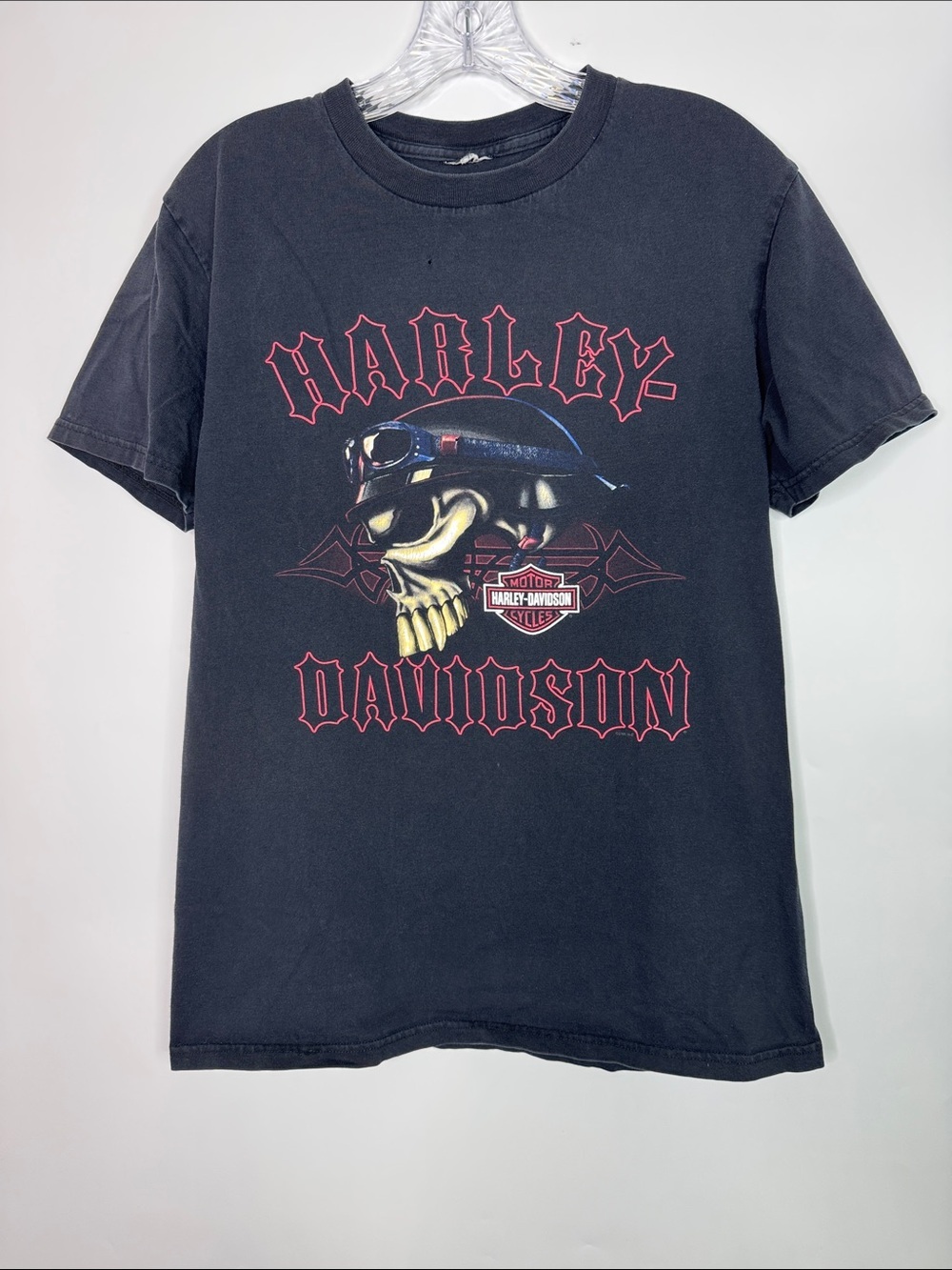 Vintage Harley Davidson Skull Mile High Denver, Colorado Black Tshirt Medium